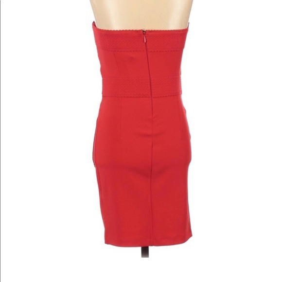 {H&M} NWT bodycon red fitted strapless dress size 4 - Picture 2 of 8